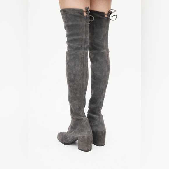 Stuart Weitzman Thigh High Suede Boot - Grey - Picture 3 of 3
